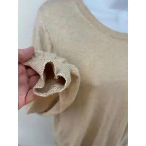 J.Crew Factory With Cashmere Crewneck Sweater Medium Oatmea - Image 8