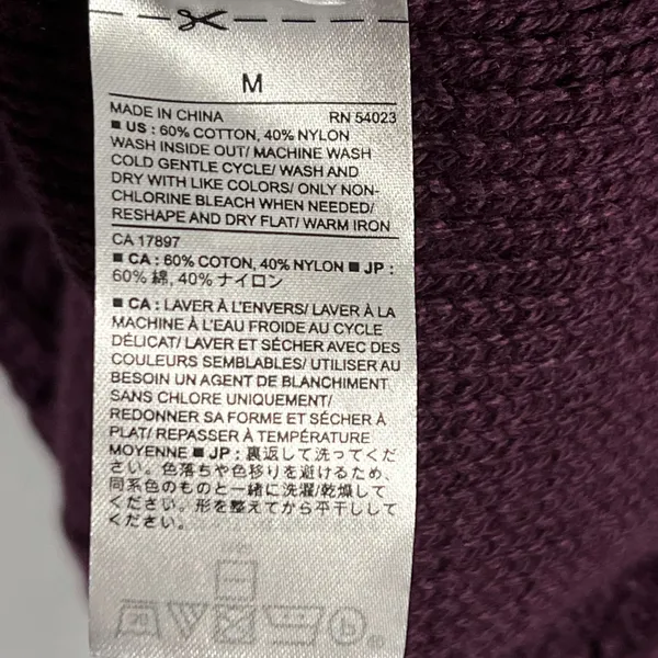 Banana Republic Sweater Womens M Purple Cable Knit Crew Neck Pullover Casual - Image 7