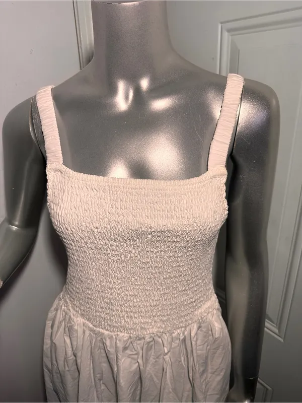 New Marine Layer Selene Embroidered Eyelet Maxi Dress White Size S Pockets - Image 13