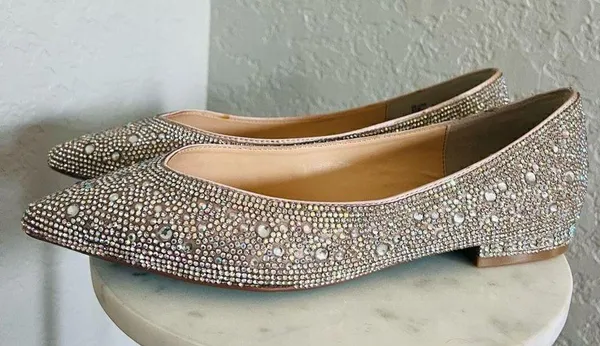 BETSEY JOHNSON Rhinestone Crystal Pavé Pointed Toe Flat, SPARKLE, Size 8.5, NWOT - Image 14