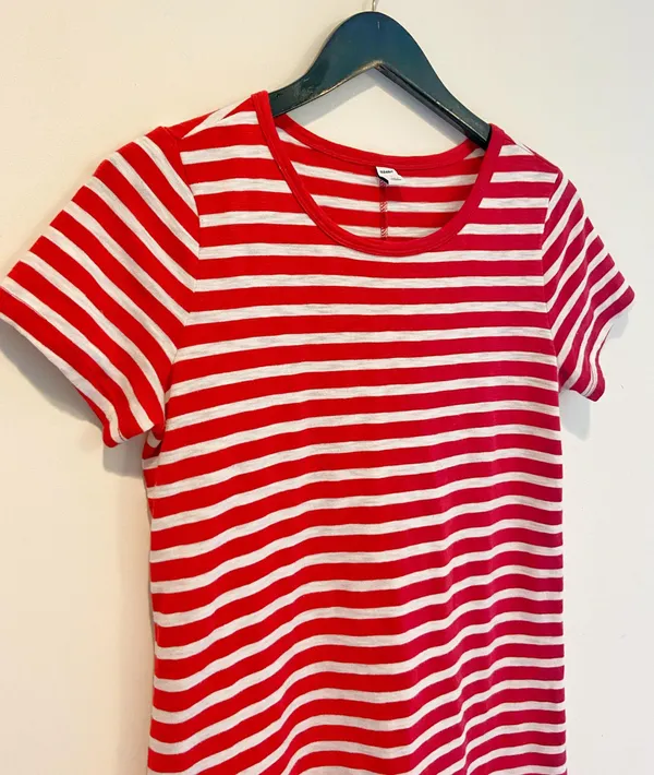 Old Navy Red And White Striped T-shirt Dress - Image 2