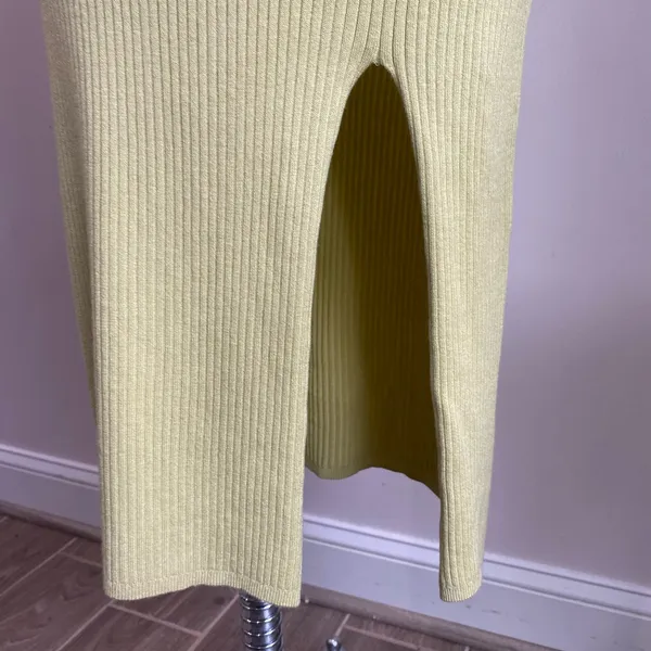Shyanne Women's Green Western‎ Ribbed Sweater Knit Midi Bodycon Dress Sz M - Image 6