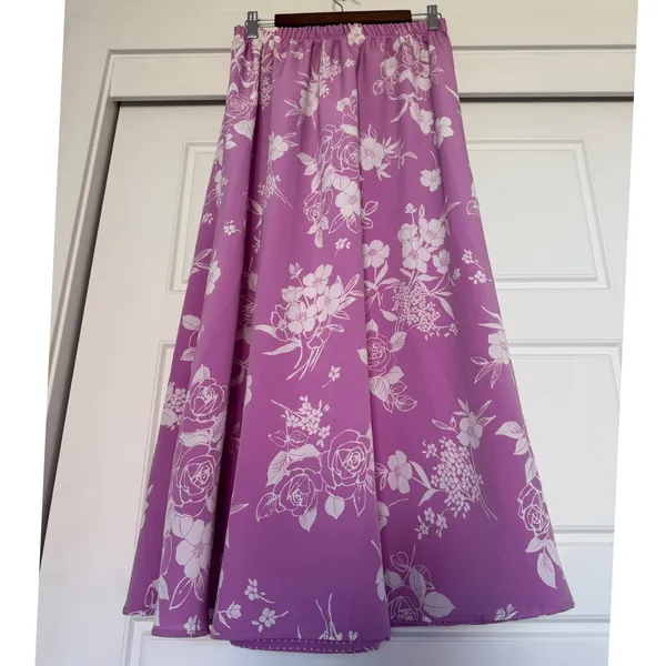 Y2K Vintage Reversible sz M Womens Polkadot Floral High Waist ALine Maxi Skirt - Image 5