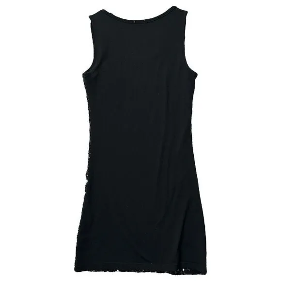 Womens Black Sequin Sleeveless Bodycon Cocktail Dress Size 0 90's Clubwear Glam‎ - Image 4