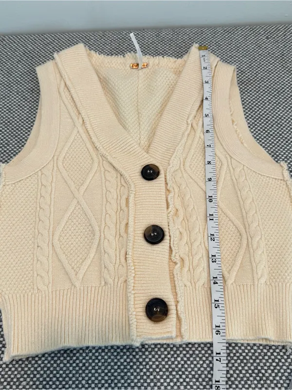 Free People Denson Cropped Sweater Vest size M - Image 11