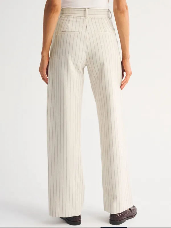 Abercrombie and Fitch SHORT Sloane Tailored Pant Trousers White Pinstripe 27/4 - Image 3
