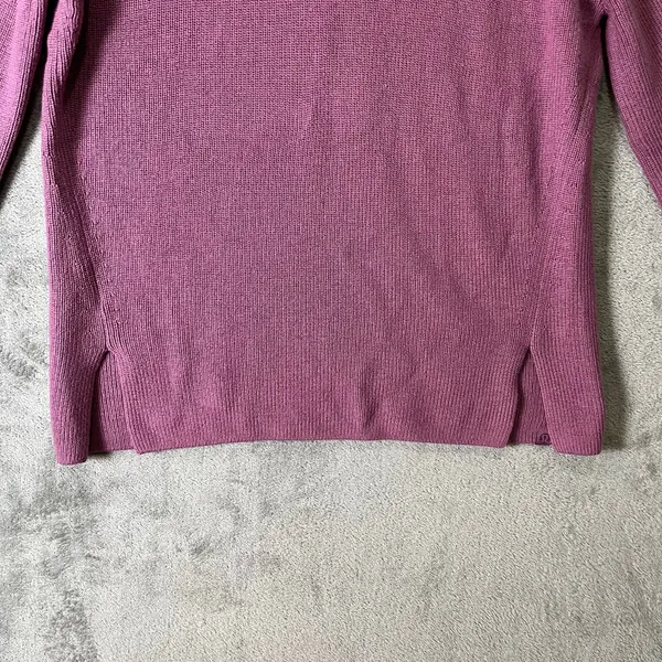 Lululemon Merino Wool Blend Ribbed Crewneck Sweater Purple 8‎ Cozy Chunky Knit - Image 2