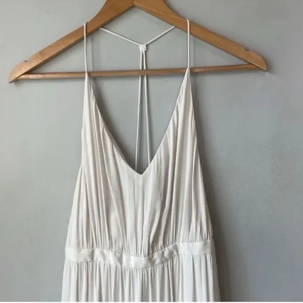 Kimchi Blue White Silky T Strap Midi Dress - Image 3