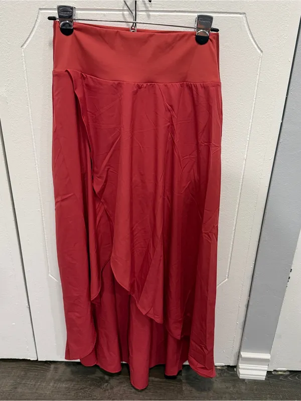 NWOT Halara Kapok Red Breezeful High Waisted High Low 2-in1 Maxi Skirt - Image 4