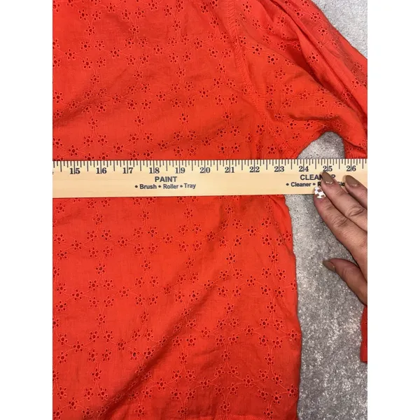 FREE PEOPLE Stars Align Cotton Eyelet Top in Orange Size M *‎ - Image 6