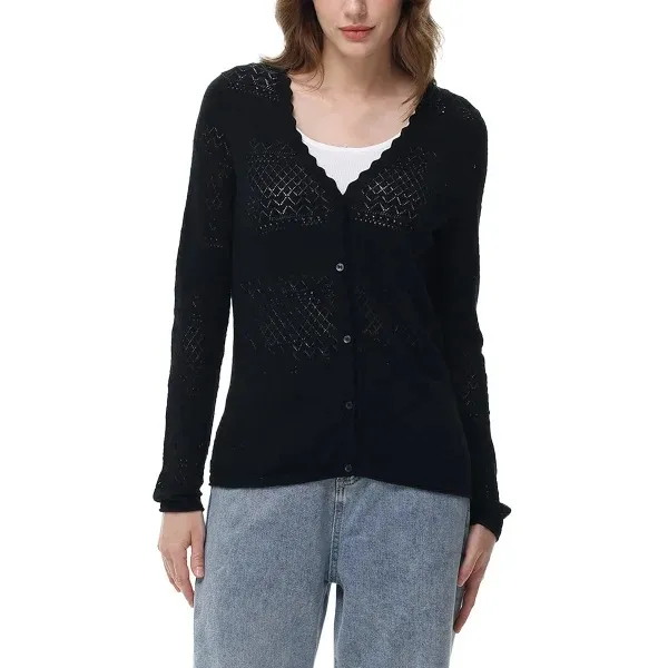 Frye Women's Pointelle button front Cardigan nwt - Image 2