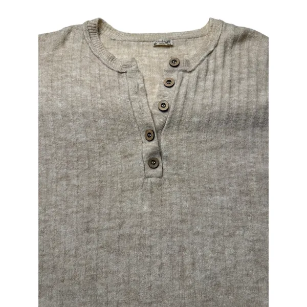 Abercrombie Fitch Soft A&F Cozy‎ Mocha Brown Henley Long Sleeve Top Womens M EUC - Image 5