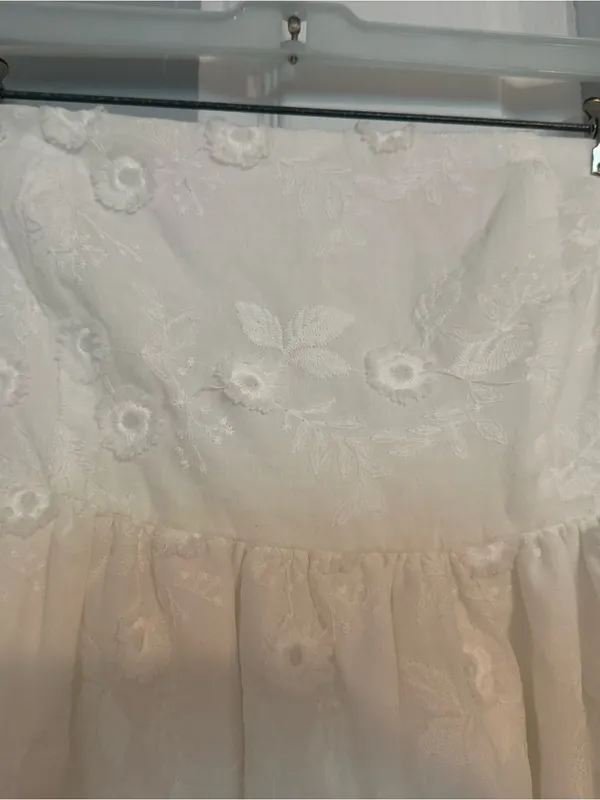 Altar'd State White Strapless Floral Embossed Mini Dress - Image 3