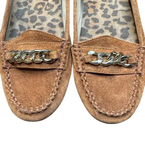 Vionic Shoes Womens Size 7 Brown Suede‎ Moccasin Chain Loafer Flats Comfort - Image 2