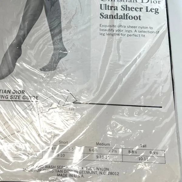 Set of 3 New Vintage Christian Dior hosiery sheer lace thigh-high Black tall 10 - Image 12