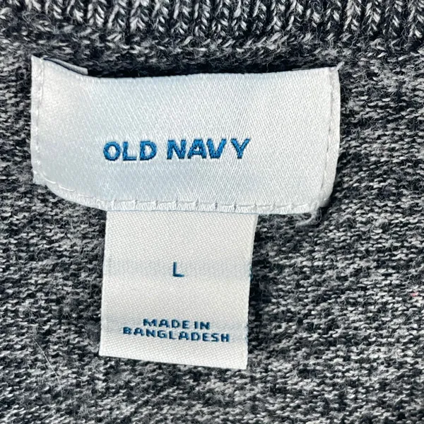 Old Navy Women's Grey Speckled Knit Crew Neck Long Sleeve Sweater‎ Size L - Image 3