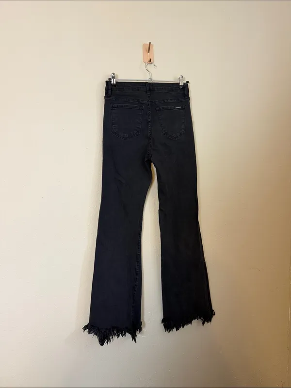 Insane Gene Revival Black High Rise Super Flare‎ Jeans Size 27 - Image 7