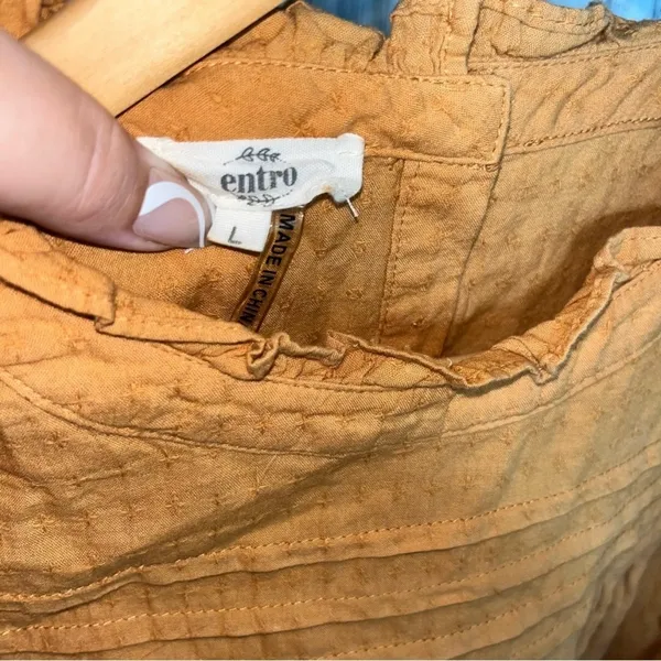 Entro Orange/Brown Cap Sleeve Blouse •Large - Image 5