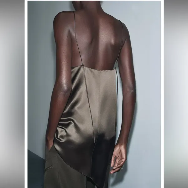 Zara ZW collection asymmetric‎ satin top - Image 3