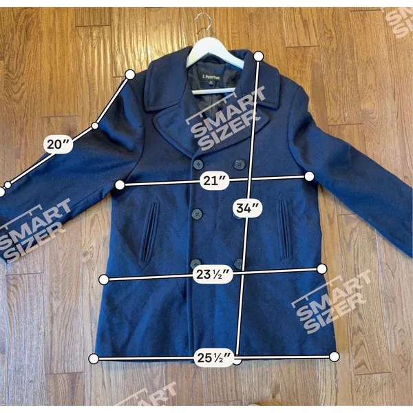 J. Peterman 100% wool navy nautical double breasted peacoat size 42 large - Image 6