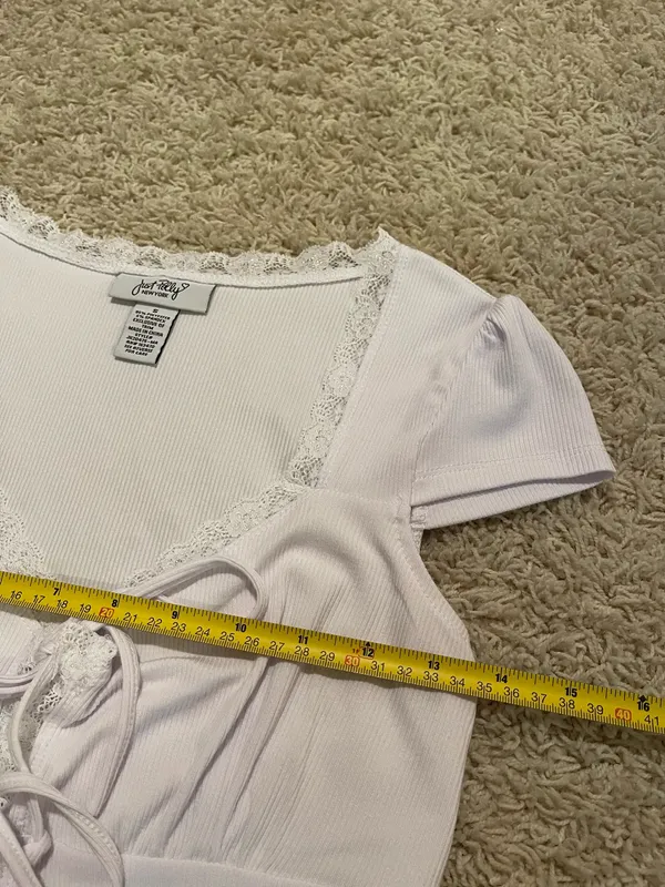 Just Polly White Lace Tie Top - Image 4