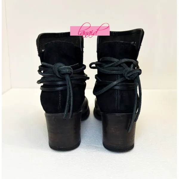 Freebird by Steven Casey Leather Distressed Suede Lace-Up Edgy Short Ankle Boots Booties 8 - Image 8