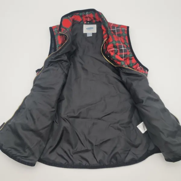 Old Navy Tartan Plaid Full Zip Quilted Vest Womens XS TP Classic Preppy Holiday - Image 3