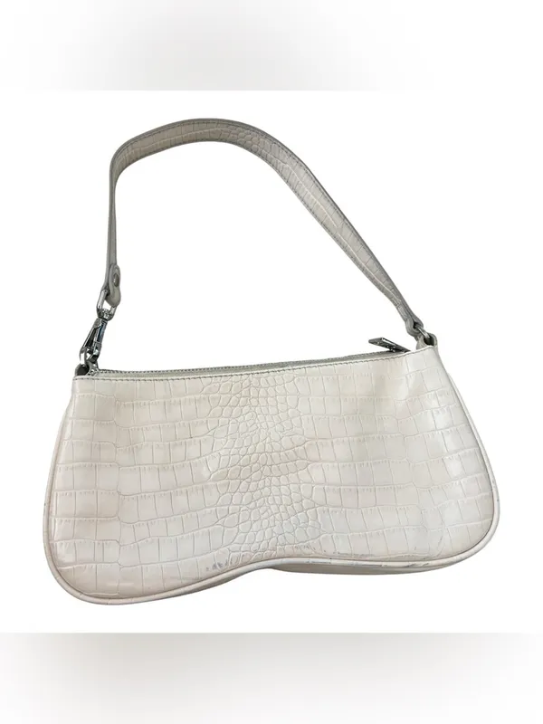 Friday by JW PEI Cream Croc Embossed Shoulder Bag 90s Style - Image 3