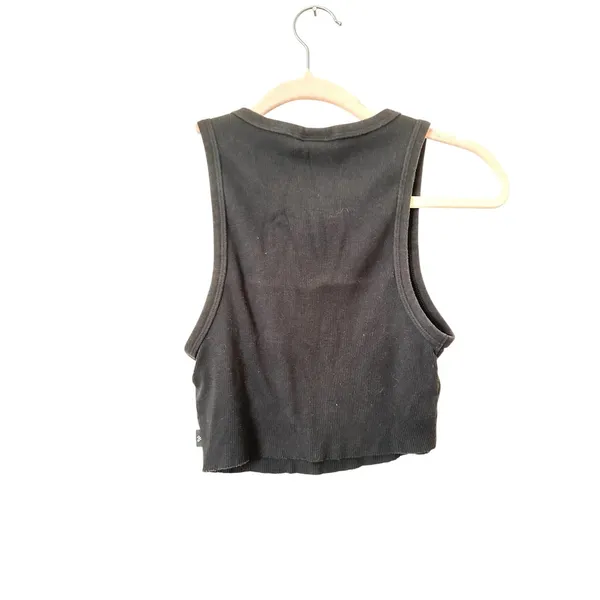 ARITZIA TNA Ribbed Cropped Racer Tank Black Small - Image 4