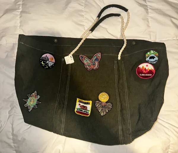 NWT Free People Been There Badge Tote Bag In Color Sea Serpent - Image 7