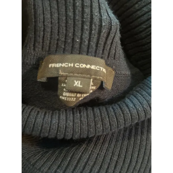 French Connection Size‎ XL Navy Blue Turtleneck Long Sleeve Knit Sweater Classic - Image 4