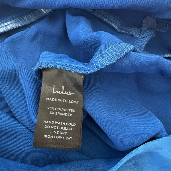 Lulus Reglan Blue Satin One-Shoulder Sash Midi Dress Size Small NWT Formal Sexy - Image 11