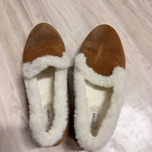 Birdies Roadrunner‎ Cognac Brown Suede Faux Shearling Slip On Sneakers Womens 7 - Image 5