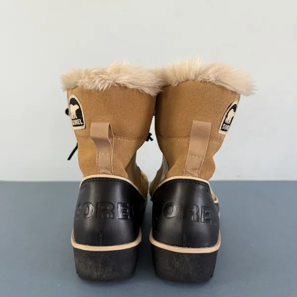 Sorel‎ Tivoli II Curry Tan Suede Faux Fur Lined Waterproof Winter Snow Boots - Image 7
