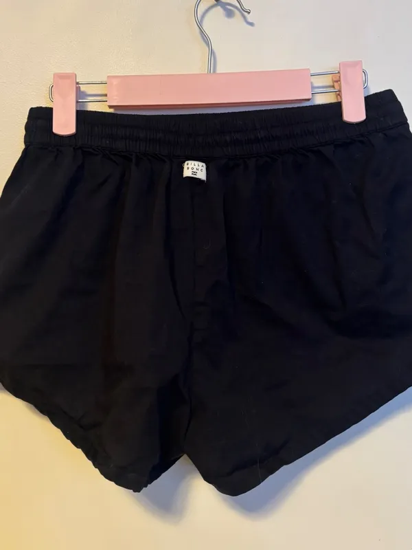 Billabong Cotton Casual Track Elastic Drawstring Mini Shorts Black Womens Medium - Image 2
