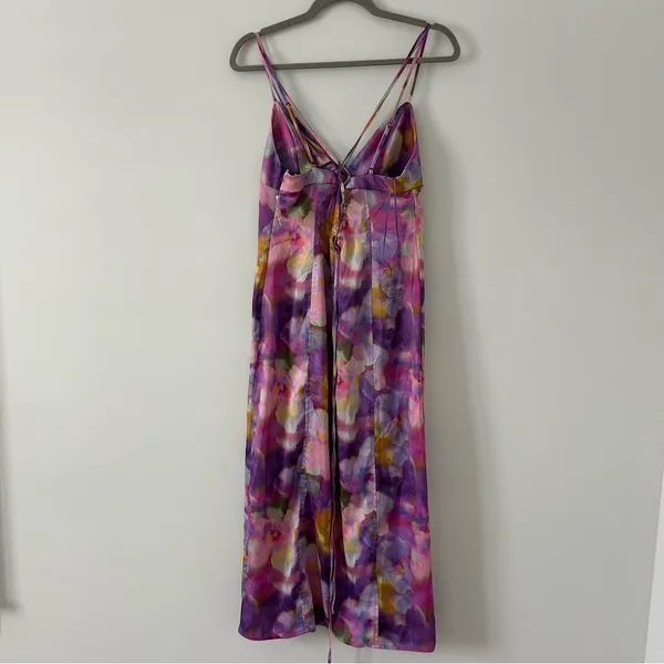 Urban Outfitters Purple Watercolor Sleeveless First Light Midi Slip Dress NWT M - Image 4
