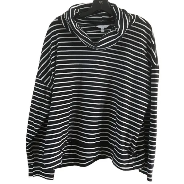 Time and Tru Black and White Striped Top Extra Large - Image 7