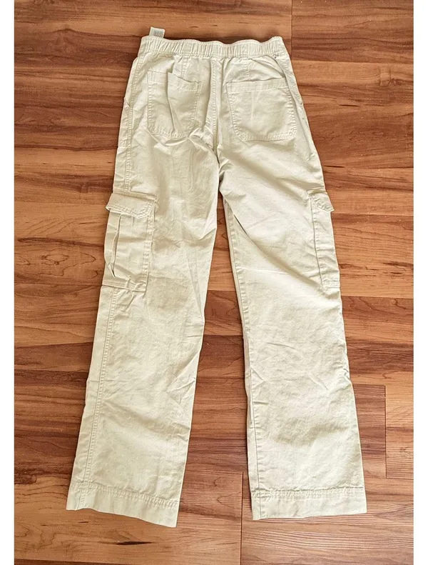 Abercrombie and Fitch Khaki Cargo Pants Wide Leg Casual Size 25 - Image 3