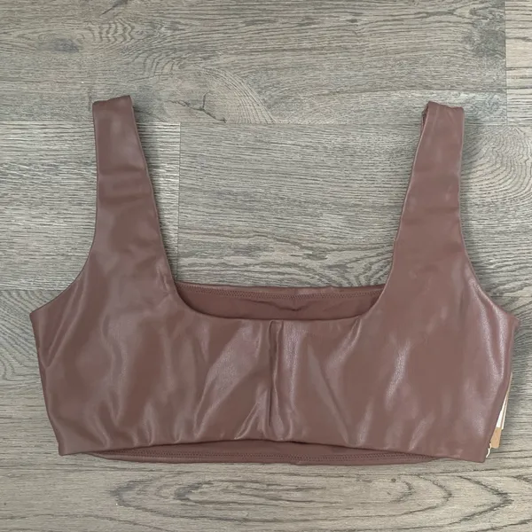 Skims Faux‎ Leather Bralette - Size 2X - Cocoa - NWT - Image 4