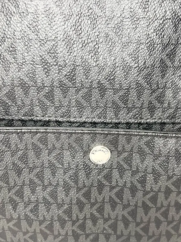 Michael Kors Black Signature MK Logo Jet Set Tote Bag with Front Pocket - Image 8