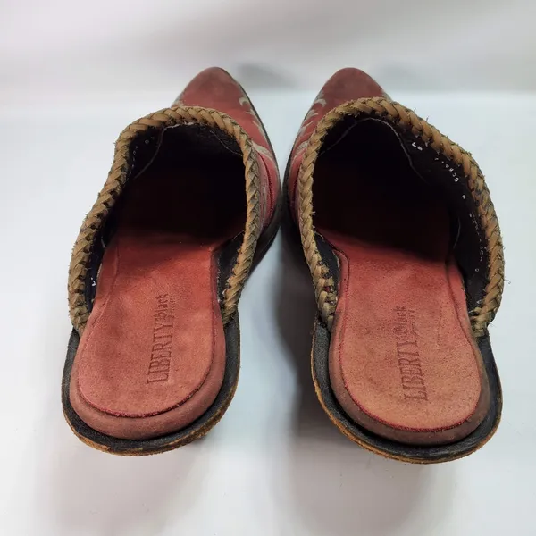 Liberty Black Toscano Size 9 Red Suede Leather Mules Clog Western Cowgirl - Image 4