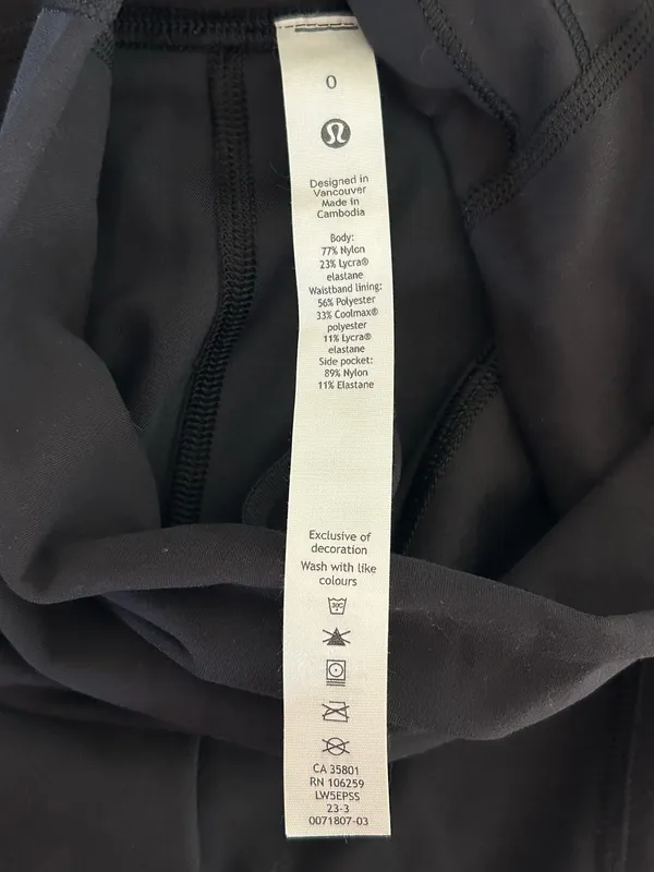 NWOT LULULEMON Wunder Train High Rise Tight with Pockets Black 0 25" inseam - Image 10