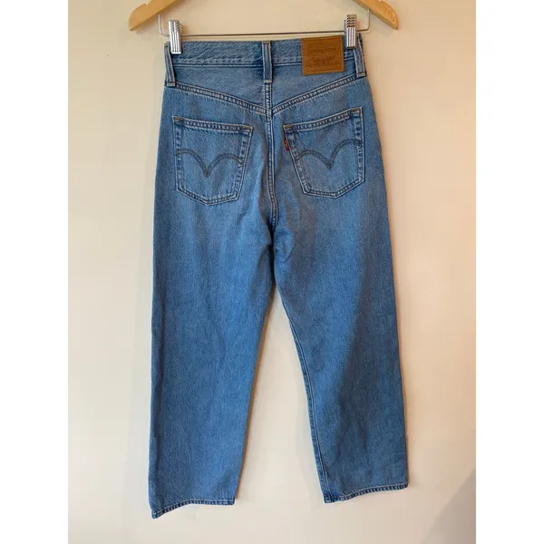 Levi's Premium Ribcage Straight Jeans Women's 24 Blue Denim western classic - Image 2