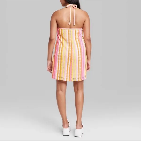 Wild Fable Women's Sleeveless Bodycon Dress Cover Up - Warm Multi Striped 1X NWT - Image 3
