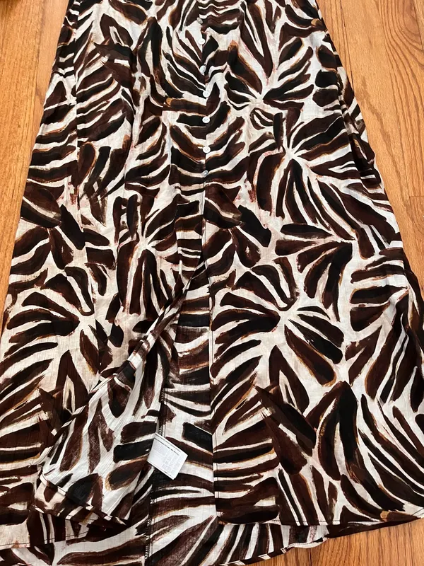 NWT Mango Brown Printed Midi Dress - Image 2