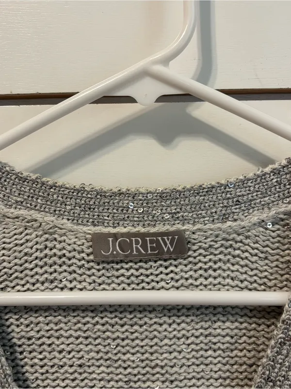 J Crew Sequin V-neck cardigan sweater - Image 3
