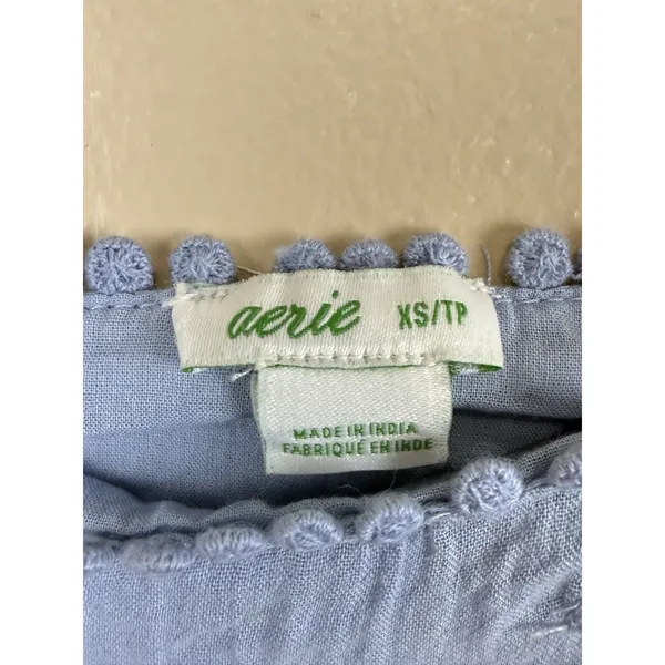 Aerie Blue Eyelet Mini Babydoll Dress Women’s XS Sundress Boho Cottagecore - Image 10
