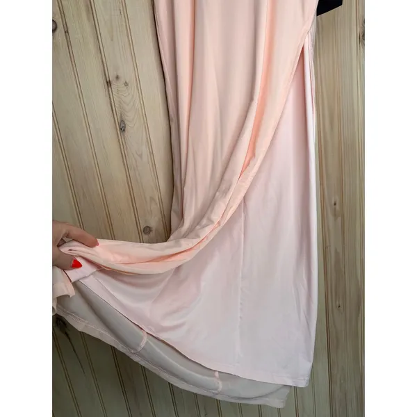 NWT Lulus Stunning Concept Light Pink Mesh Rhinestone Strapless Maxi Dress Sz M - Image 7