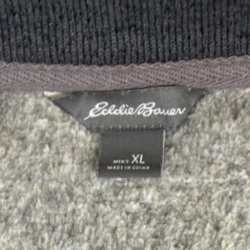 Eddie Bauer Mens XL Gray Heather Quarter Zip Fleece Pullover K3066581 - Image 5