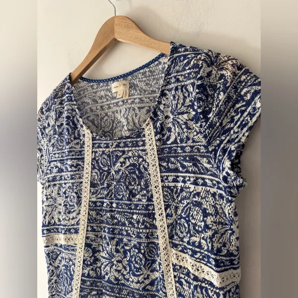 Anthropologie Meadow Rue Crochet‎ Top Stunning Boho Vintage Floral Romantic - Image 3